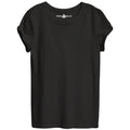 Black - Round Neck T-Shirt For Women - Opium Valley