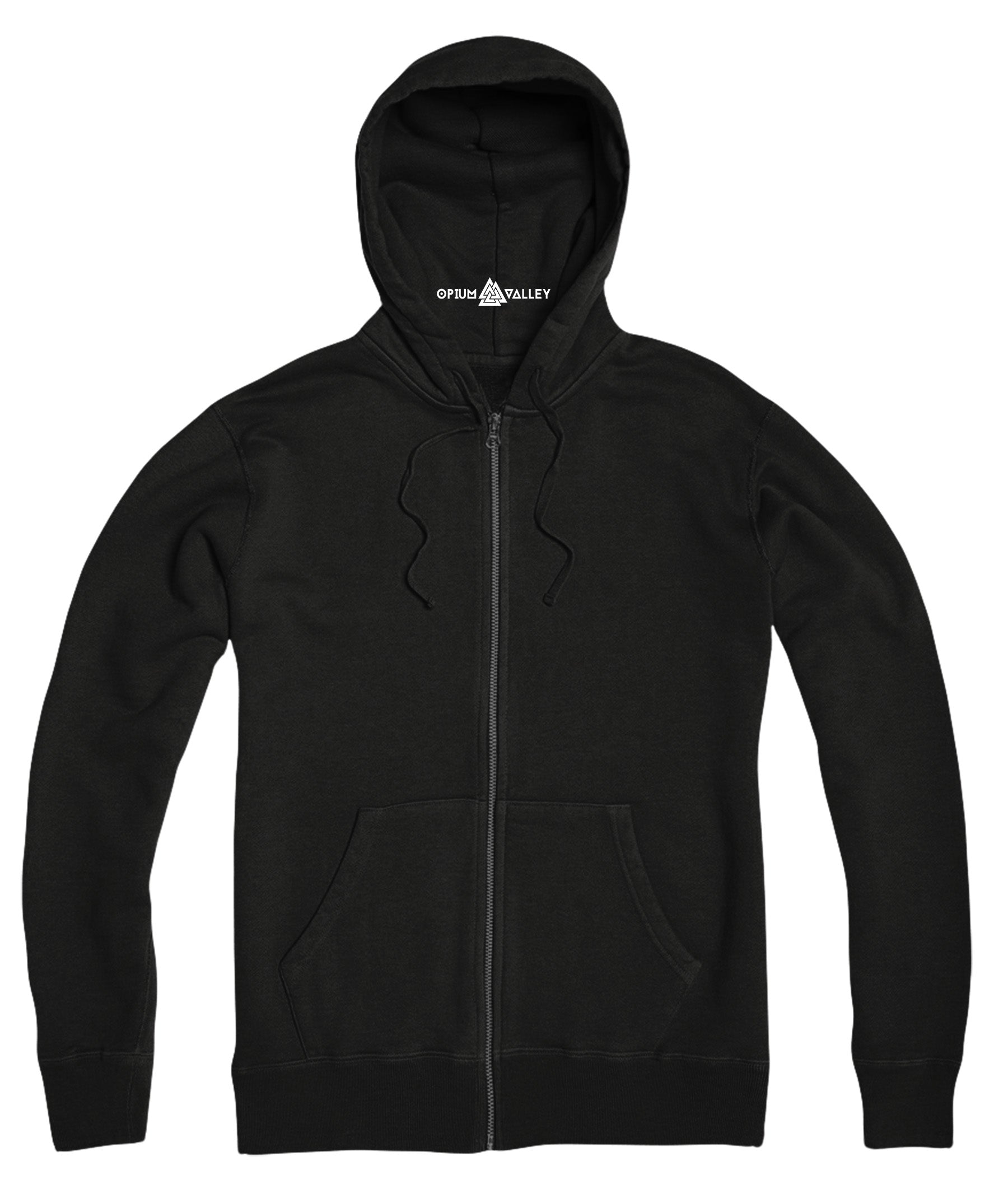 Black - Zipper Hoodie - Opium Valley