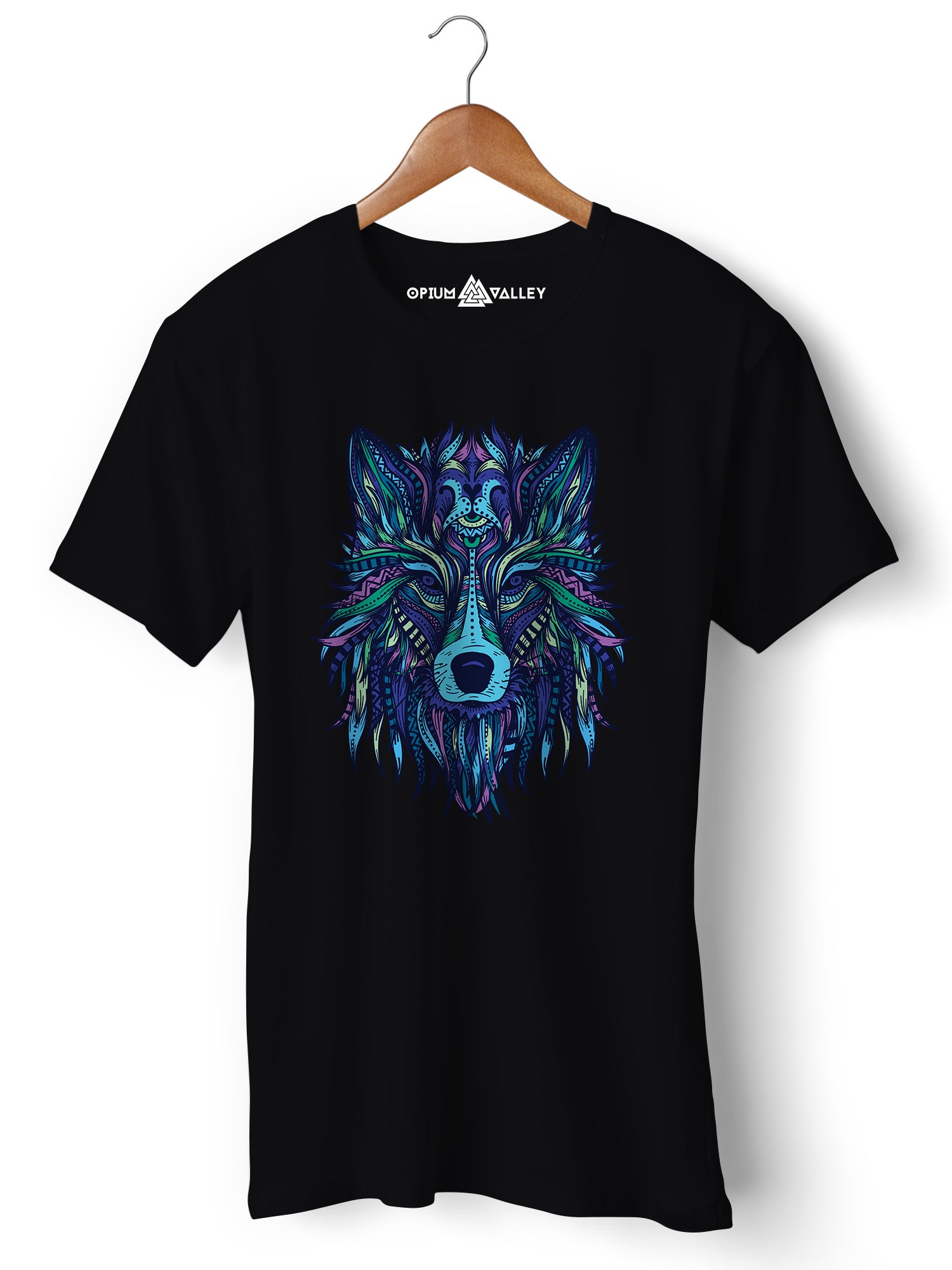 Men's Psychedelic Wolf Graphic T-Shirt - Mesmerizing Trippy Design