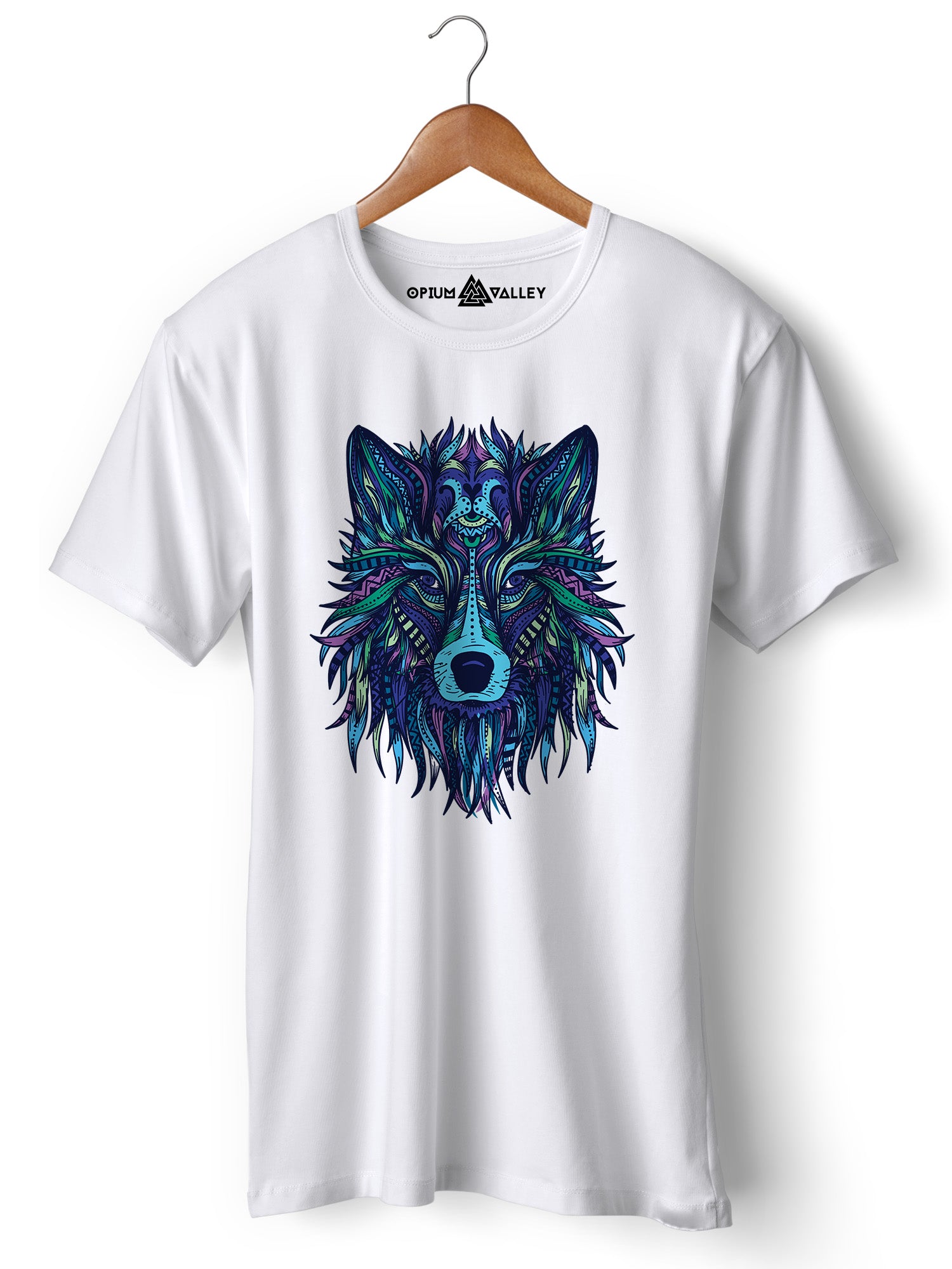 Men's Psychedelic Wolf Graphic T-Shirt - Mesmerizing Trippy Design