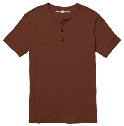 Brown - Henley T-Shirt - Opium Valley