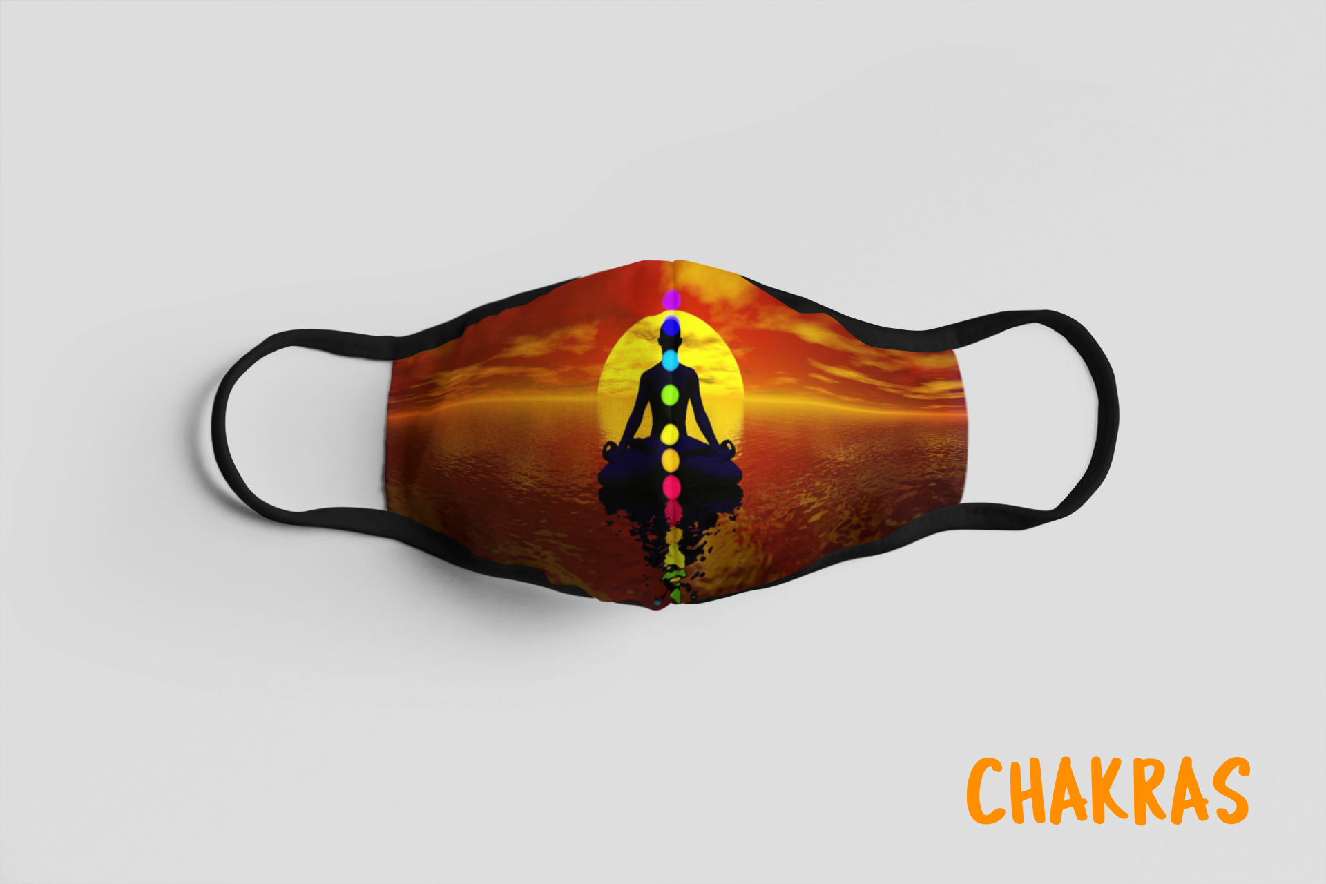 Designer Face Mask (3-layer with filter pocket): CHAKRAS