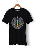 Men's Seven Chakras Graphic T-Shirt - Colorful Chakra Design