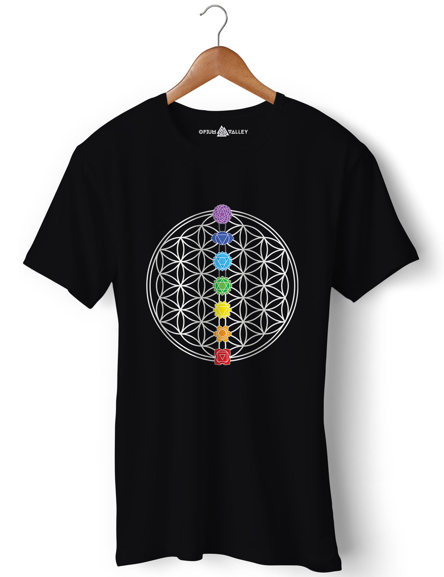 Seven Chakras - Round Neck T-Shirt