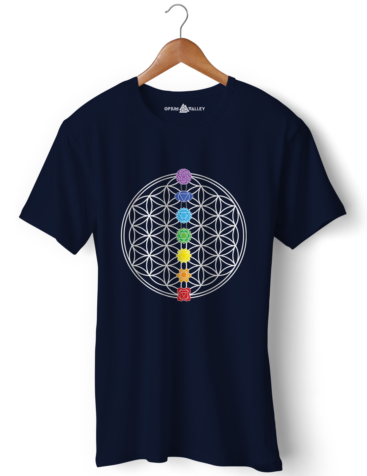 Men's Seven Chakras Graphic T-Shirt - Colorful Chakra Design