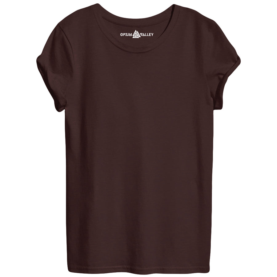 Coffee - Round Neck T-Shirt For Women