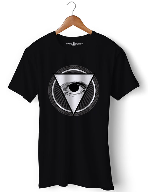 Men's Conspiracy Graphic T-Shirt - Eye-catching Conspiracy Design
