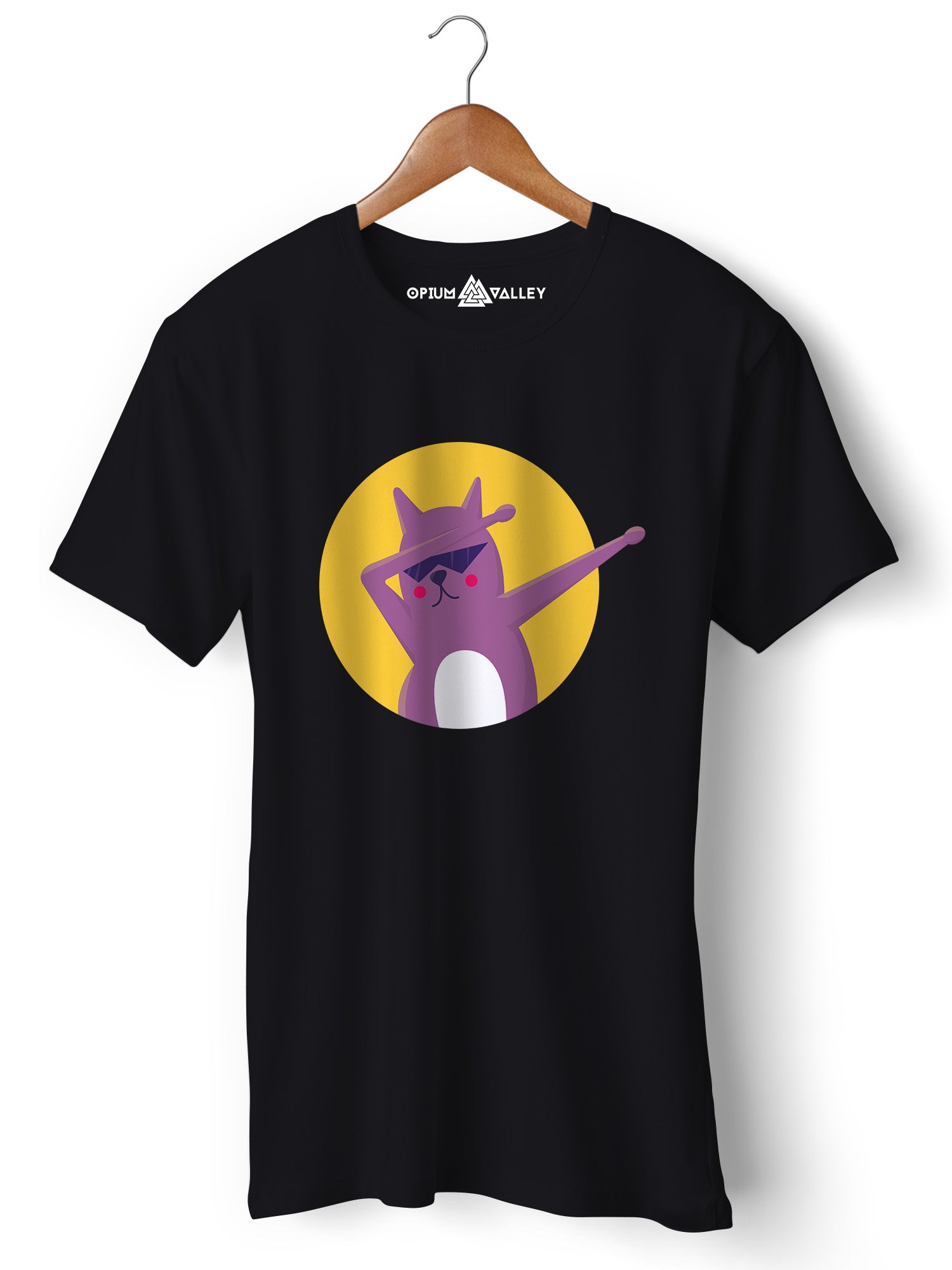 Dab Cat - Round Neck T-Shirt - Opium Valley