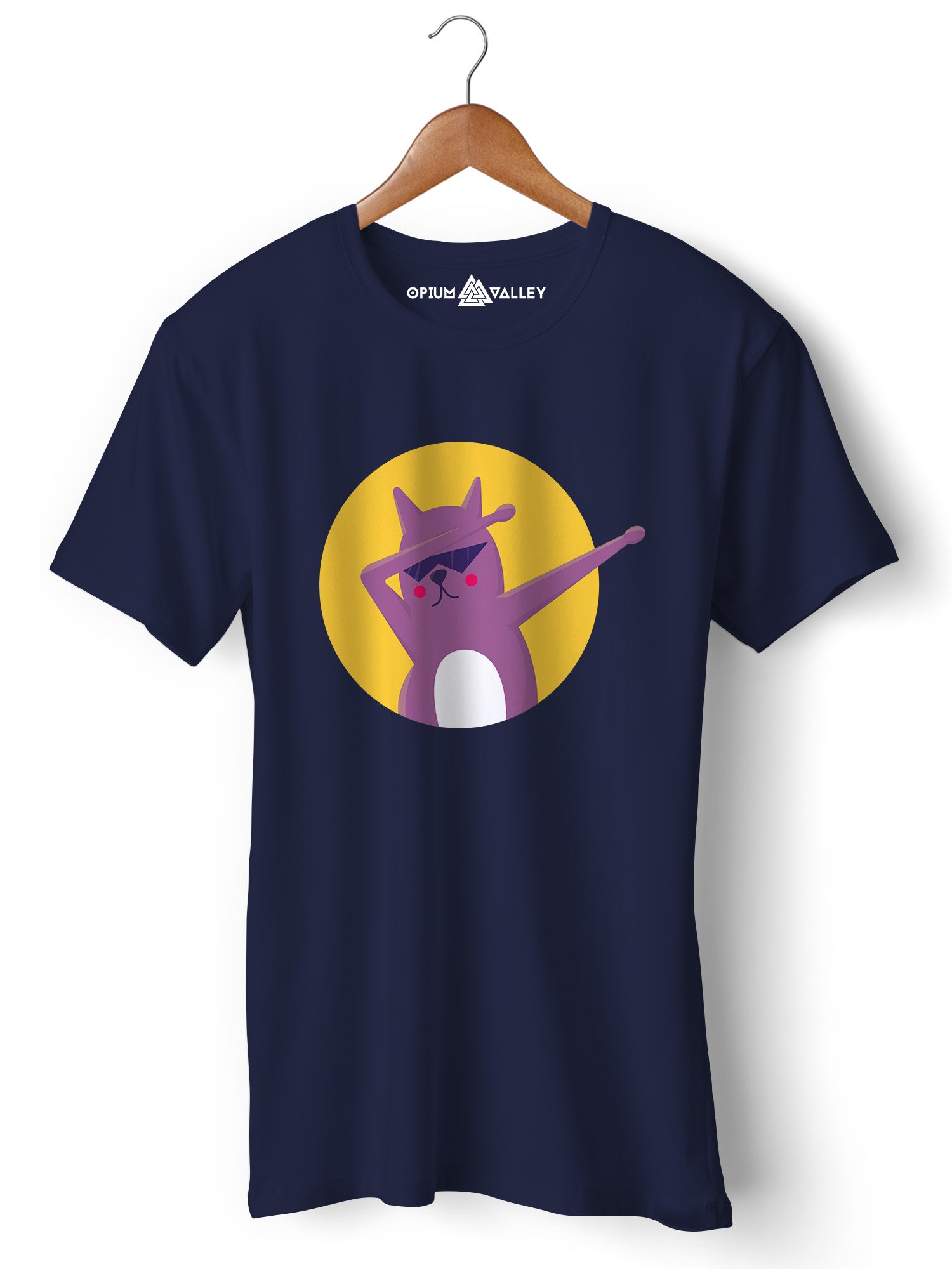 Dab Cat - Round Neck T-Shirt - Opium Valley