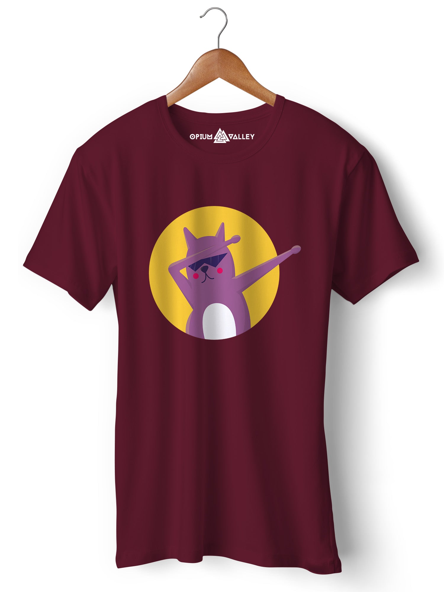 Dab Cat - Round Neck T-Shirt - Opium Valley