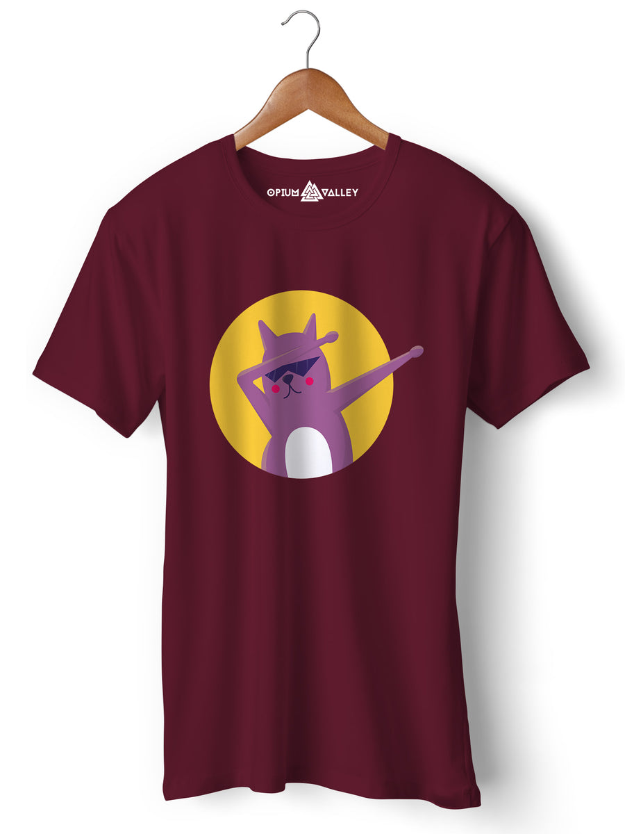 Dab Cat - Round Neck T-Shirt