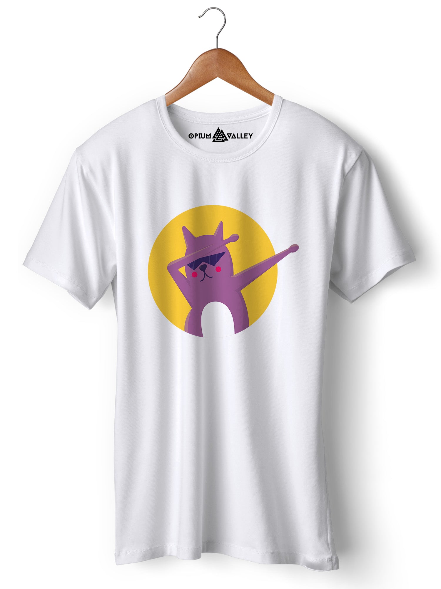 Dab Cat - Round Neck T-Shirt - Opium Valley