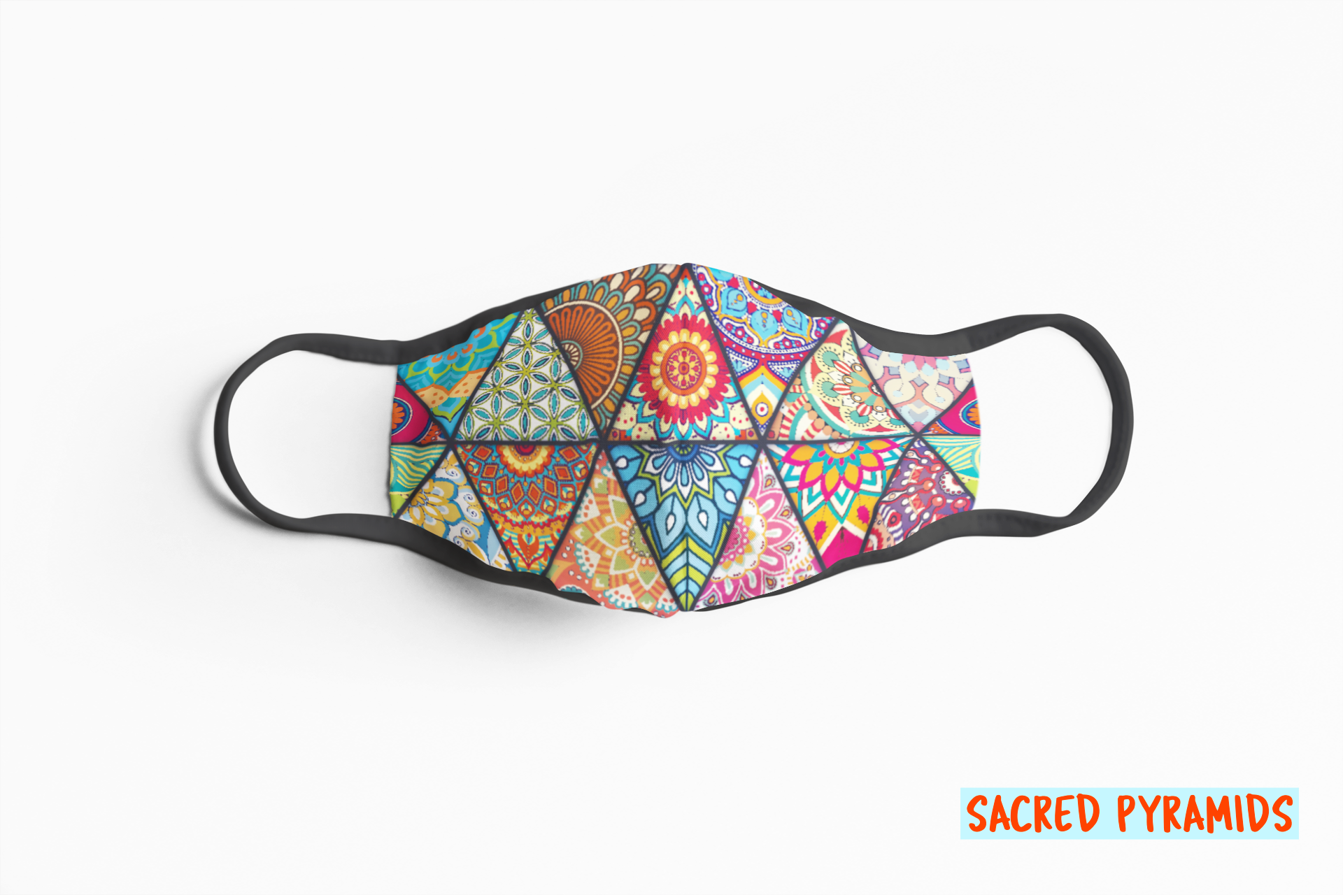 Designer Face Mask (3-layer with filter pocket): SACRED PYRAMIDS