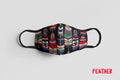 Designer Face Mask (3-layer with filter pocket & Nose Clip & Adjustable earloop): FEATHER