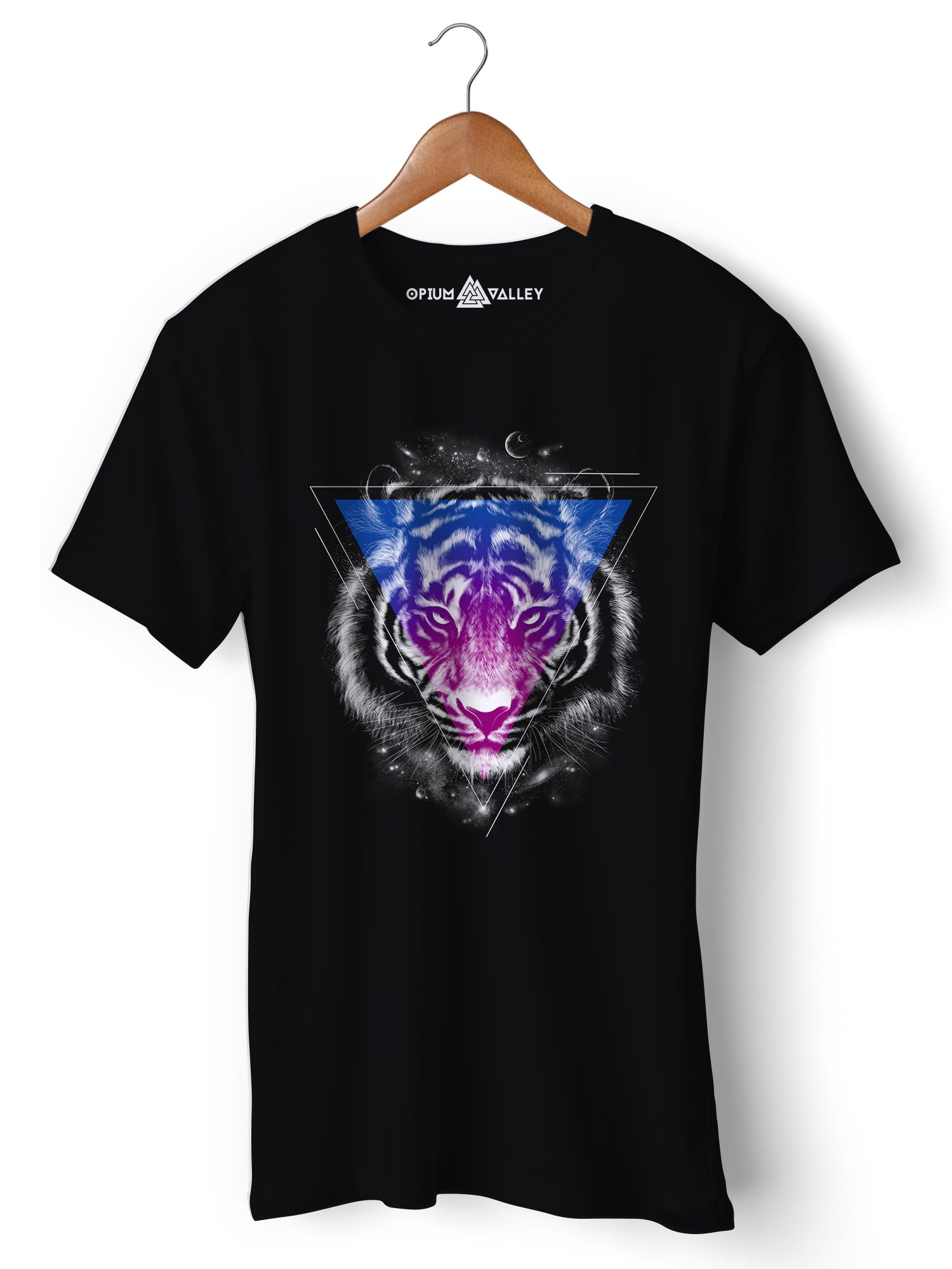 Galactic Lion - Round Neck T-Shirt - Opium Valley