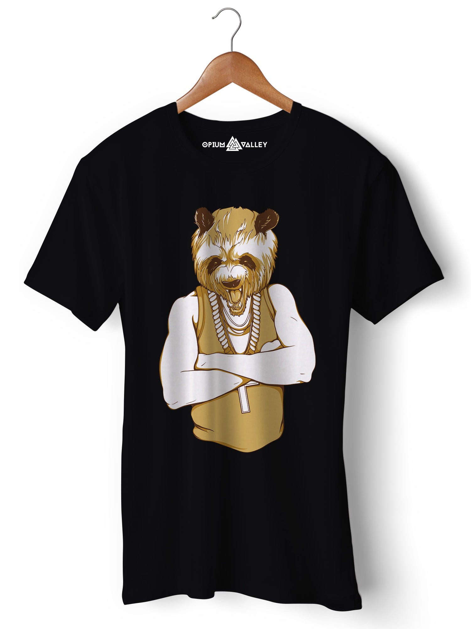 Gangster Panda - Round Neck T-Shirt - Opium Valley