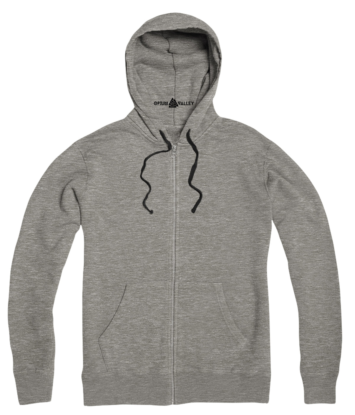 Gray Melange- Zipper Hoodie - Opium Valley