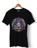 Men's Illuminati Graphic T-Shirt - Round Neck Black Tee
