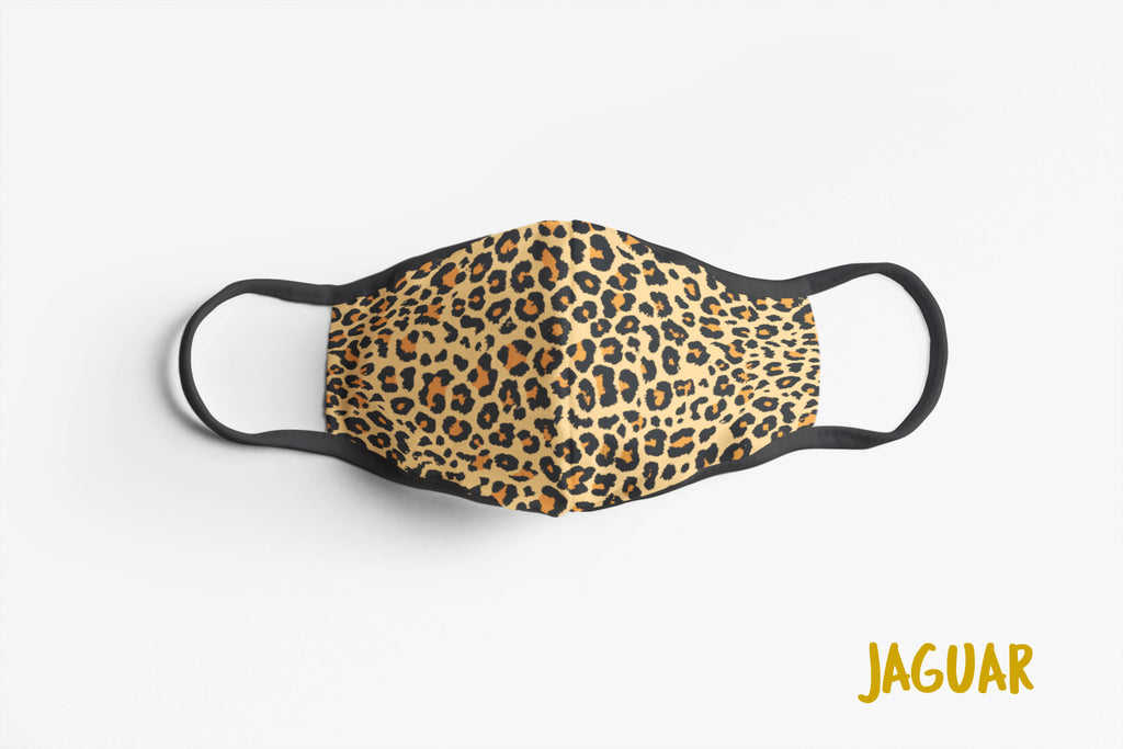 Designer Face Mask (3-layer with filter pocket & Nose Clip & Adjustable earloop): JAGUAR