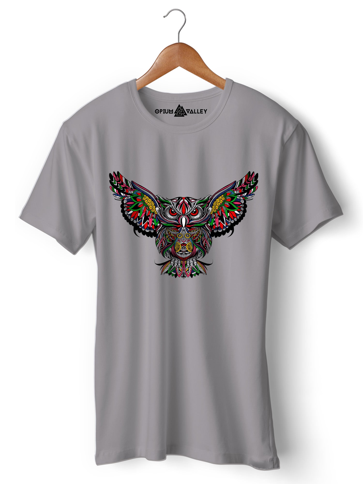 Psychedelic Owl - Round Neck T-Shirt - Opium Valley