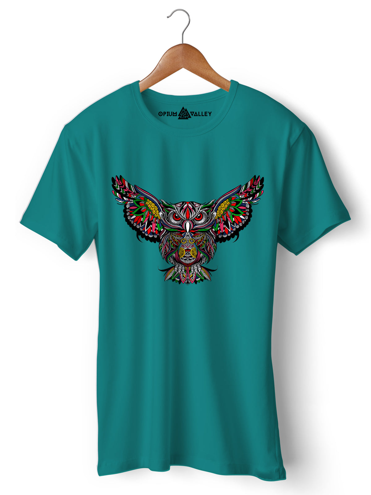 Psychedelic Owl Graphic T-Shirt - Detailed and Colorful Design
