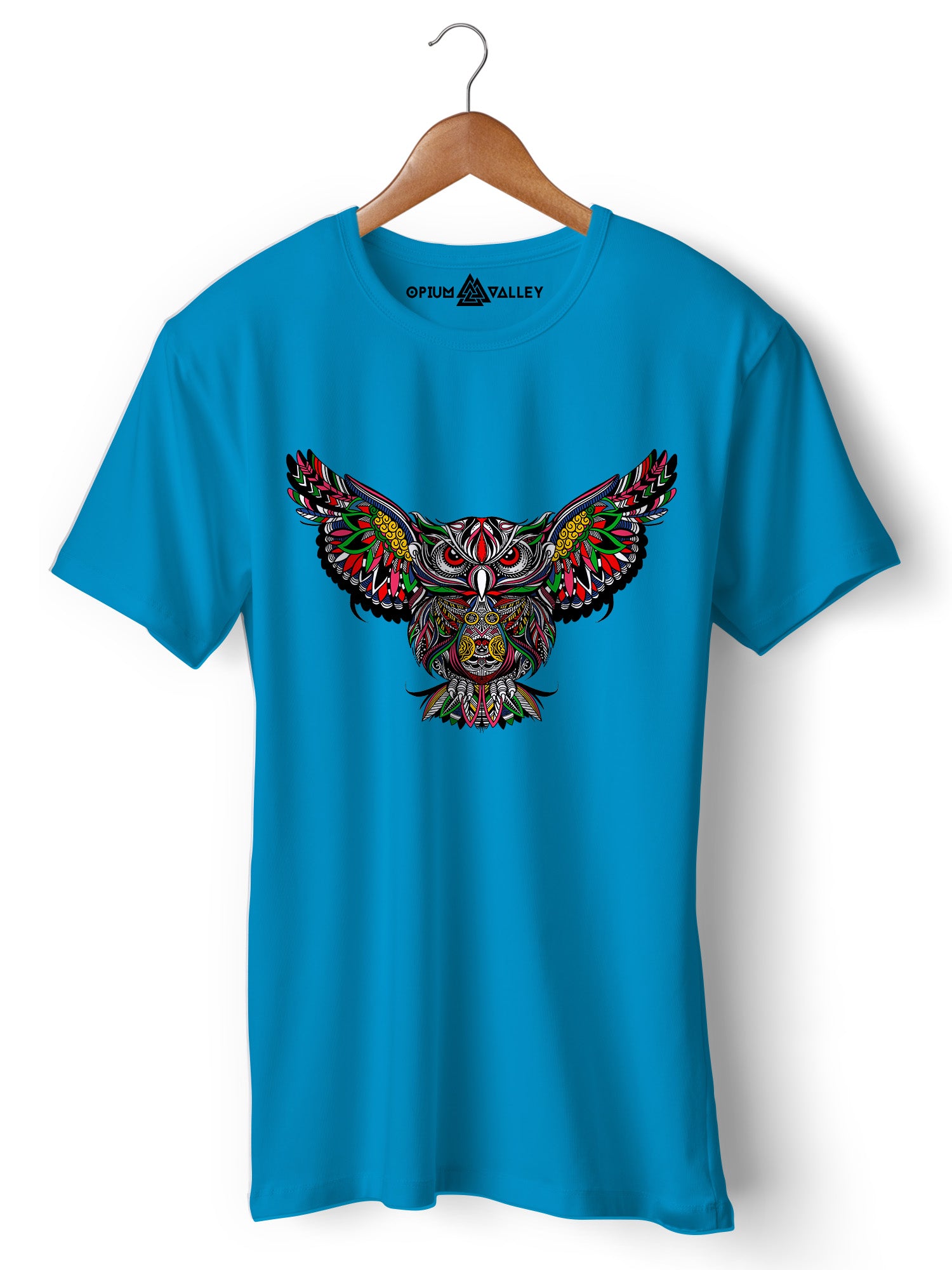 Psychedelic Owl Graphic T-Shirt - Detailed and Colorful Design