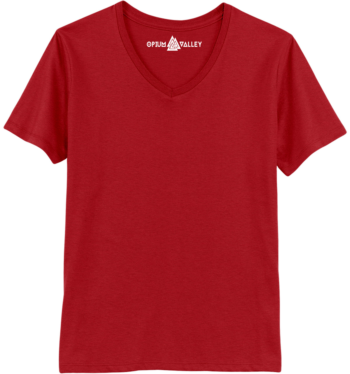 Red - V-neck T-Shirt - Opium Valley