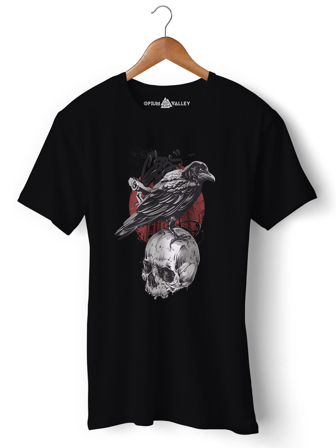 Skull Crow - Round Neck T-Shirt - Opium Valley