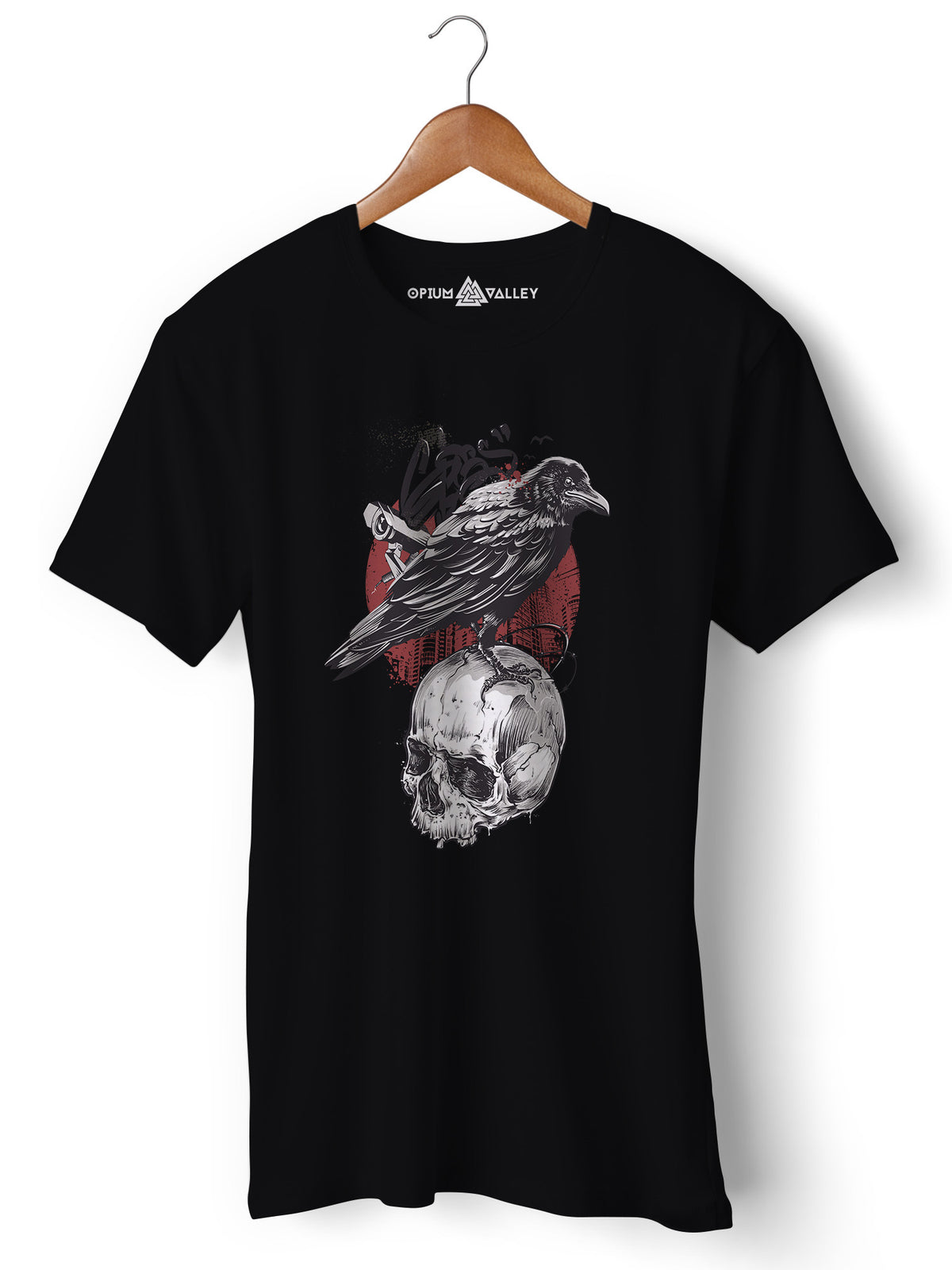 Skull Crow - Round Neck T-Shirt - Opium Valley