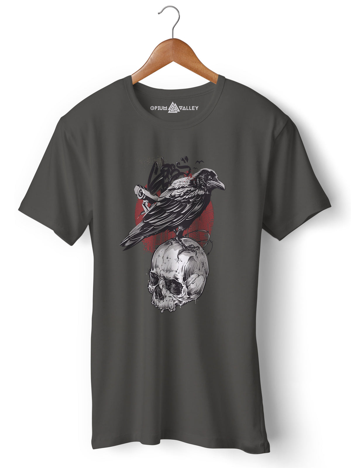 Skull Crow - Round Neck T-Shirt - Opium Valley