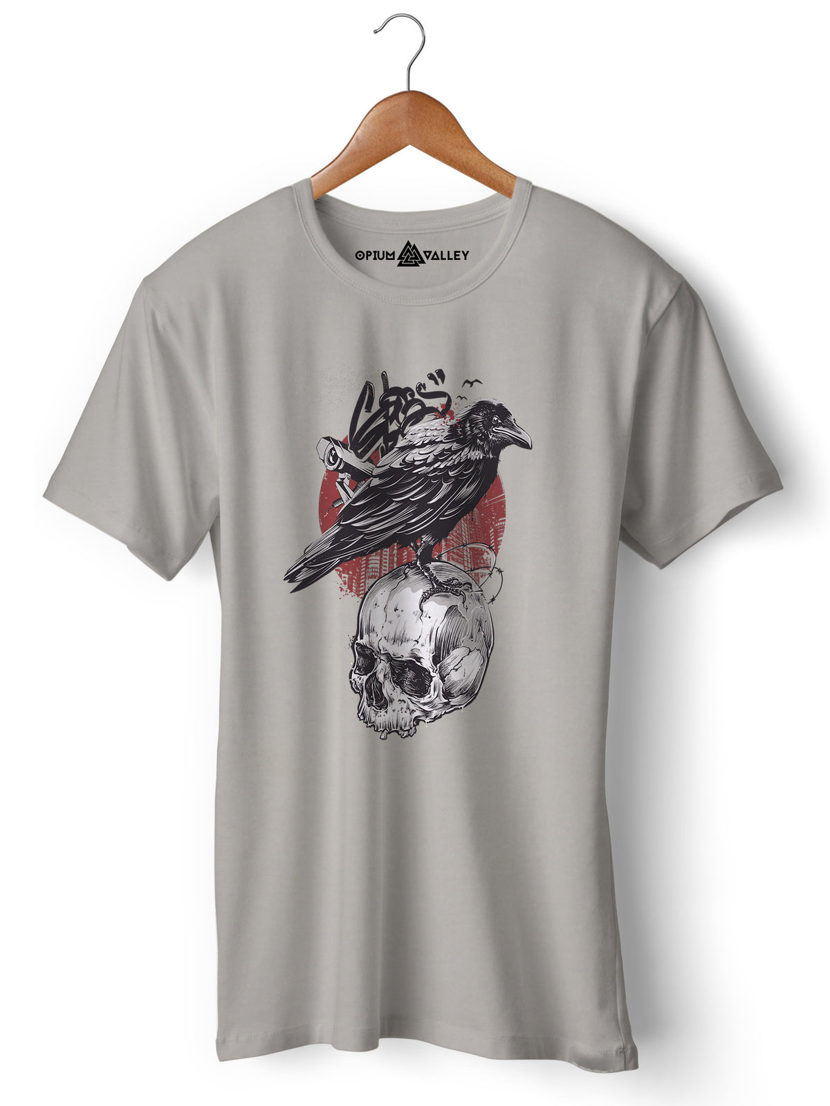 Skull Crow - Round Neck T-Shirt - Opium Valley