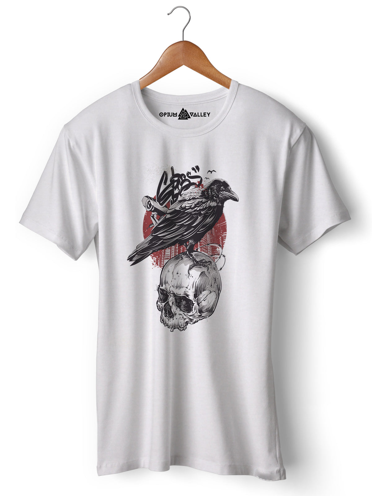 Skull Crow - Round Neck T-Shirt - Opium Valley
