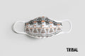 Designer Face Mask (3-layer with filter pocket with Nose Clip & Adjustable earloop): TRIBAL