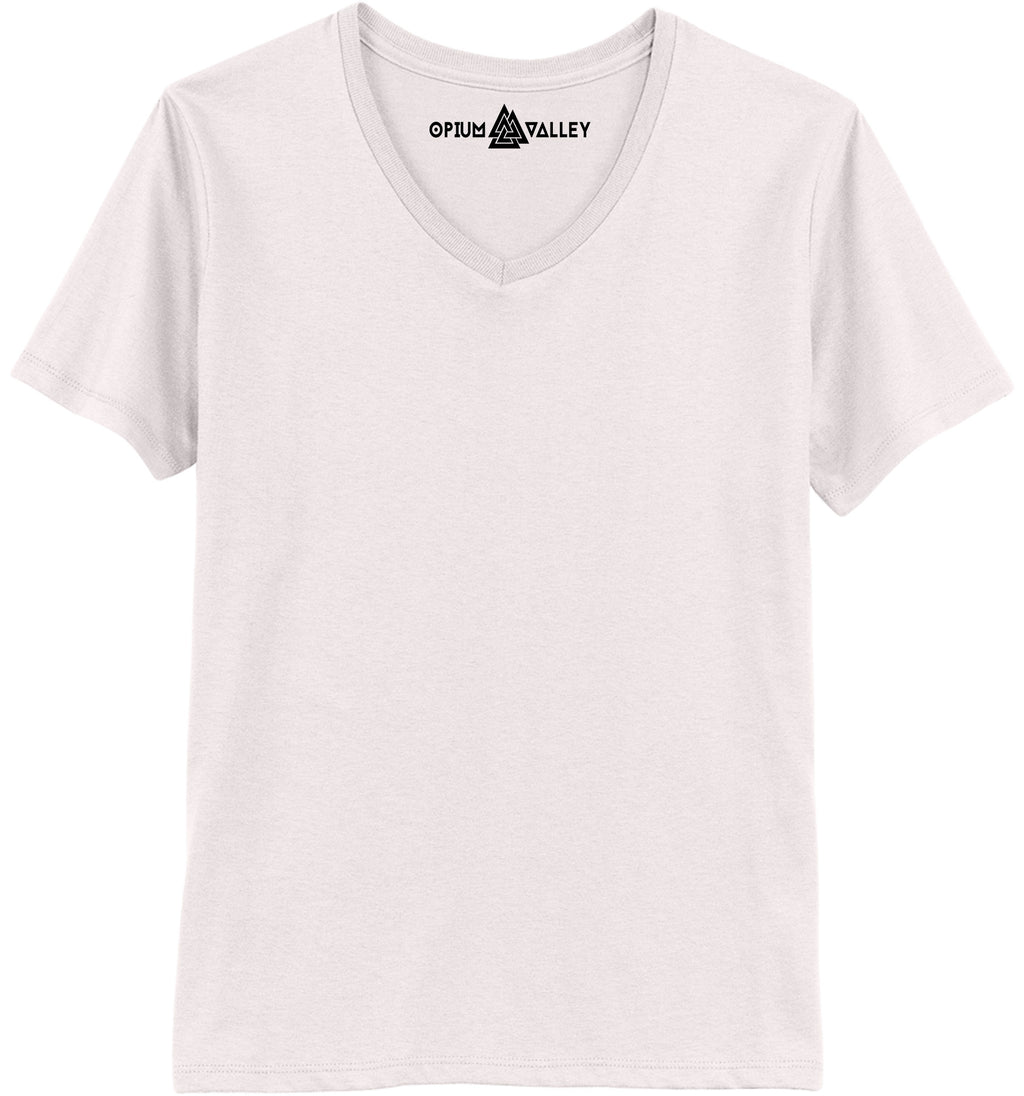 White - V-neck T-Shirt - Opium Valley